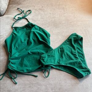 Green Halter Bikini Set